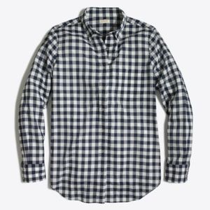 J Crew Gingham Button Down Boy Fit Shirt